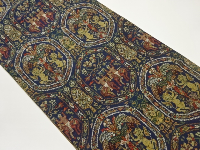 JAPANESE NAGOYA OBI / WOVEN FLORAL PLANTS